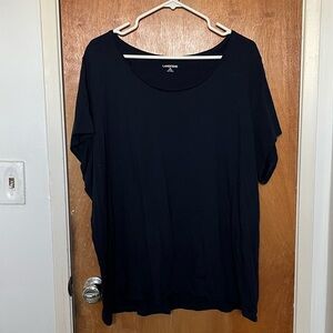Lands’ End navy blue round neck tee top shirt size 3X 24W - 26W